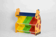A forma do girafa caçoa o organizador do armazenamento do brinquedo, prateleira plástica dos escaninhos de armazenamento do brinquedo