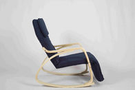 Cadeira de balanço exterior de madeira do berçário da mobília da lona azul com assento para pés ajustável