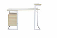 Da mesa moderna do computador de 2 gavetas do armazenamento carvalho branco elegante com prateleira elevado
