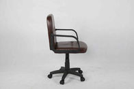 Cadeira do escritório do couro de Brown escuro, cadeira executiva traseira do computador do meio com braço de nylon