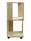 Bordo de madeira da cremalheira de livro do escritório domiciliário móvel com espaço de armazenamento de duas camadas