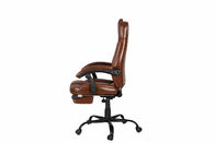 Cadeira de reclinação do escritório do couro do plutônio Brown com tensão de diminuição retrátil do assento para pés