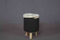 Mobília de madeira moderna do banquinho curto redondo com tampa de tela removível da lona