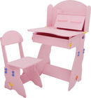 a mesa e a cadeira das crianças 18.3KG de madeira contínuas cor-de-rosa ajustadas com gaveta escondida