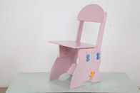 a mesa e a cadeira das crianças 18.3KG de madeira contínuas cor-de-rosa ajustadas com gaveta escondida