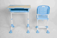 Altura escondida da mesa e da cadeira da mobília da sala de jogos das crianças do plástico da gaveta/pé ajustáveis ajustados